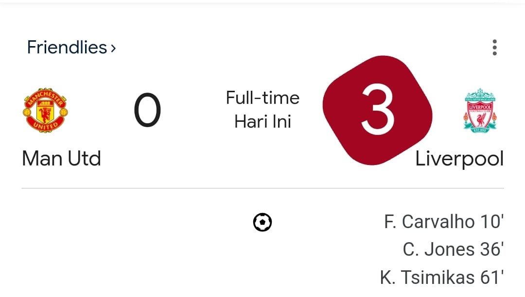 Foto: Kemenangan Liverpool atas Manchester United dengan skor 3-0.