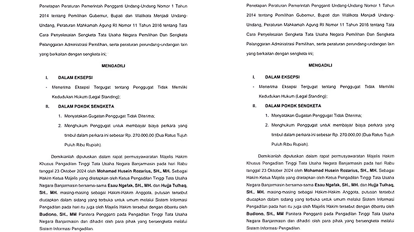 Foto: PTUN jatuhkan putusan sengketa pemilihan yang diajukan oleh pasangan calon bupati dan wakil bupati Kutai Kartanegara (Kukar), Dendi-Alif.